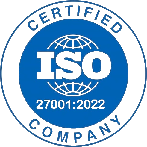 ISO 27001:2022 certification seal demonstrating CAP Digisoft's commitment to enterprise-grade security and information security standards