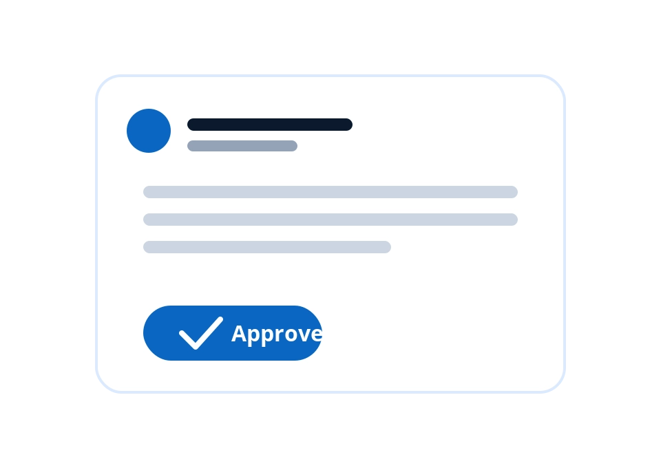 Approval process graphic illustrating ekko's streamlined content review workflow for corporate leaders, ensuring alignment